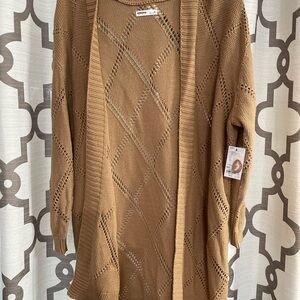 Sonoma Women's Tan Open Knit Cardigan